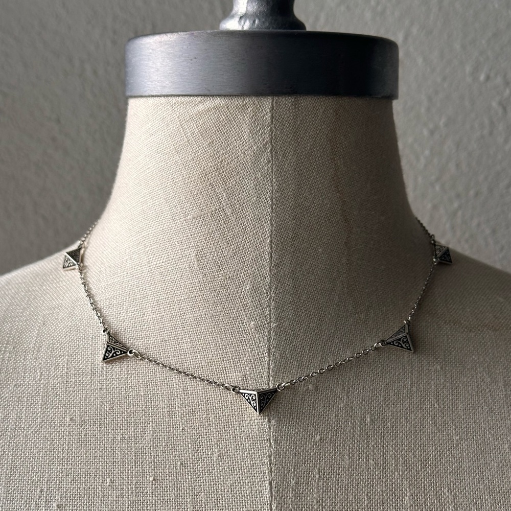 Brighton Silver Triangle Pendant Necklace - Picture 4 of 6